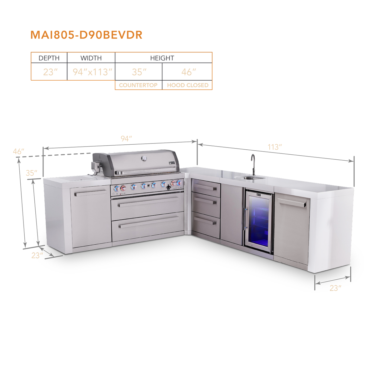 Mont Alpi MAi805-D90BEVDR dimensions