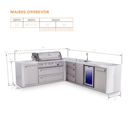 Mont Alpi MAi805-D90BEVDR dimensions