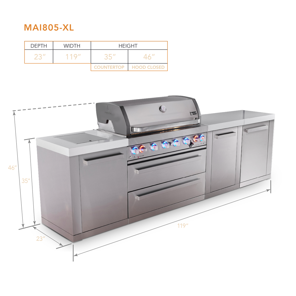 Mont Alpi MAi805-XL dimensions