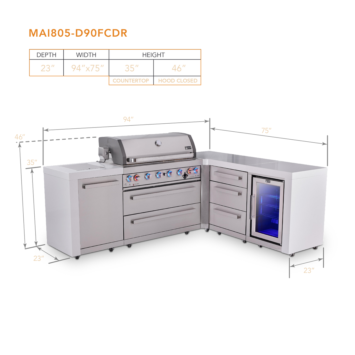 Mont Alpi MAi805-D90FCDR dimensions