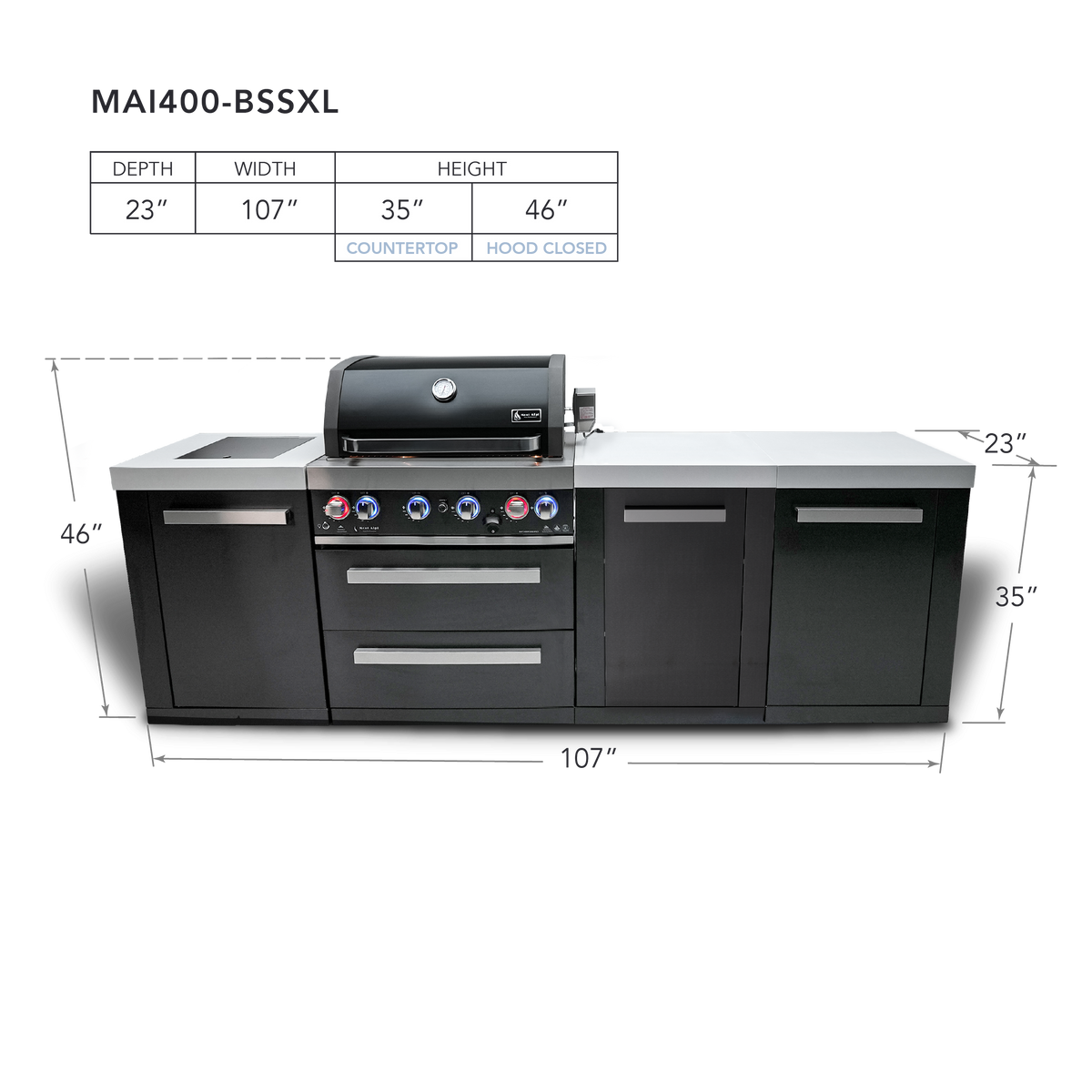 Mont Alpi MAi400-BSSXL dimensions