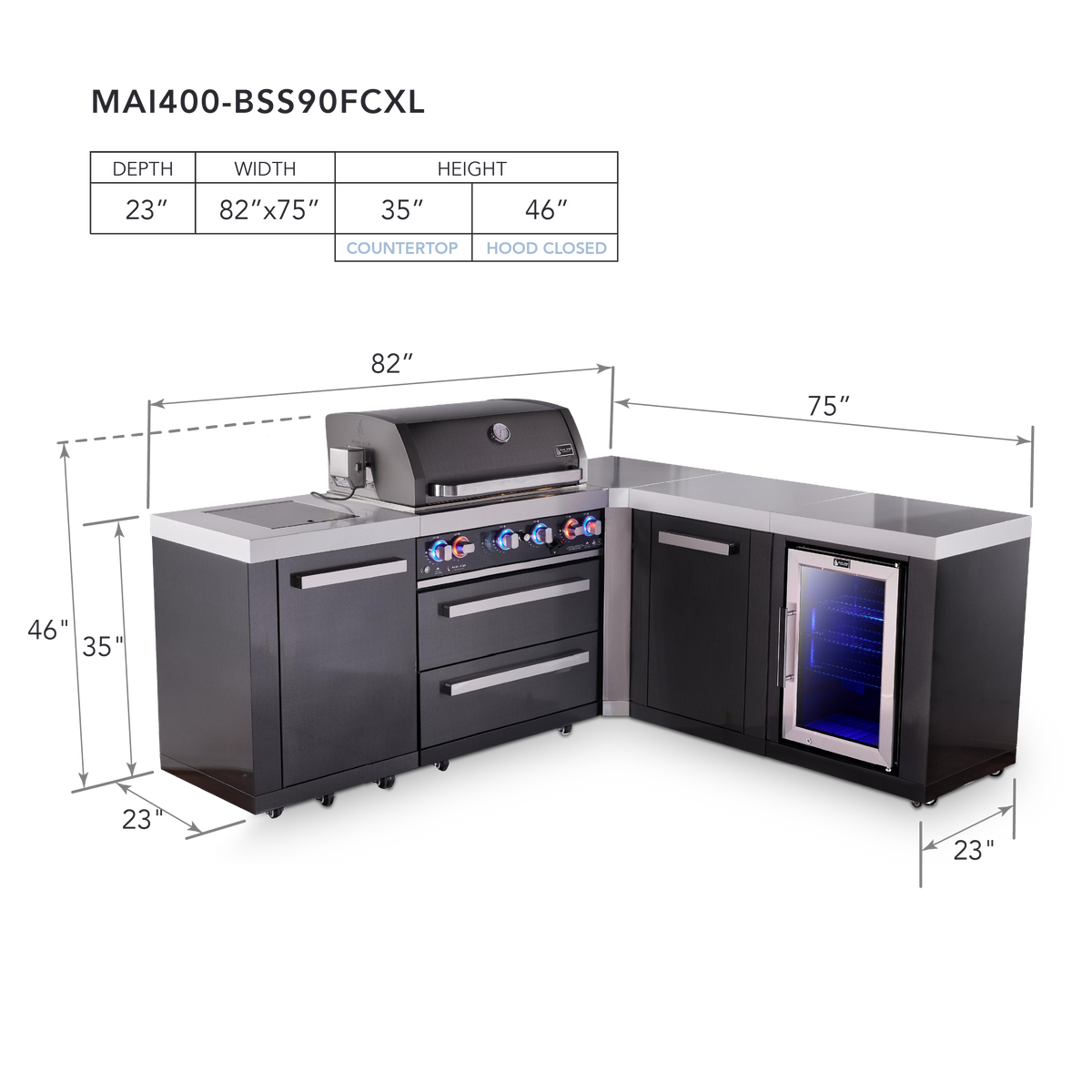 Mont Alpi MAi400-BSS90FCXL dimensions
