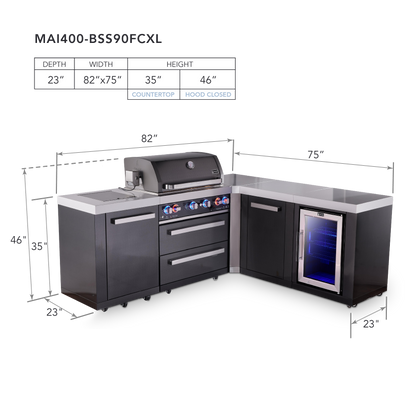 Mont Alpi MAi400-BSS90FCXL dimensions