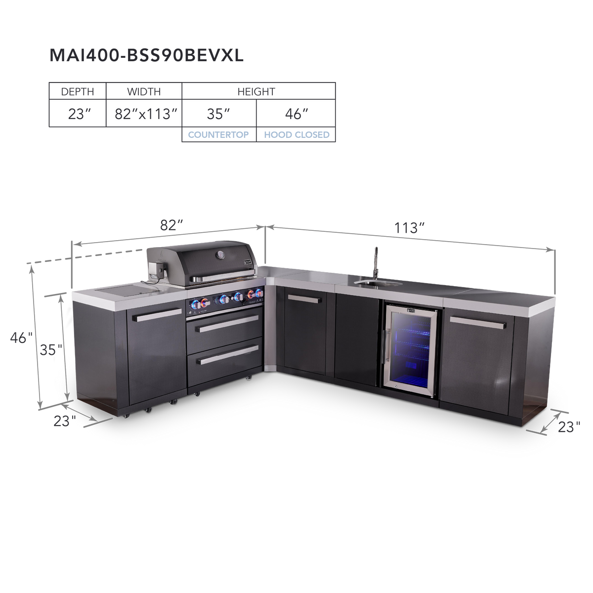 Mont Alpi MAi400-BSS90BEVXL dimensions