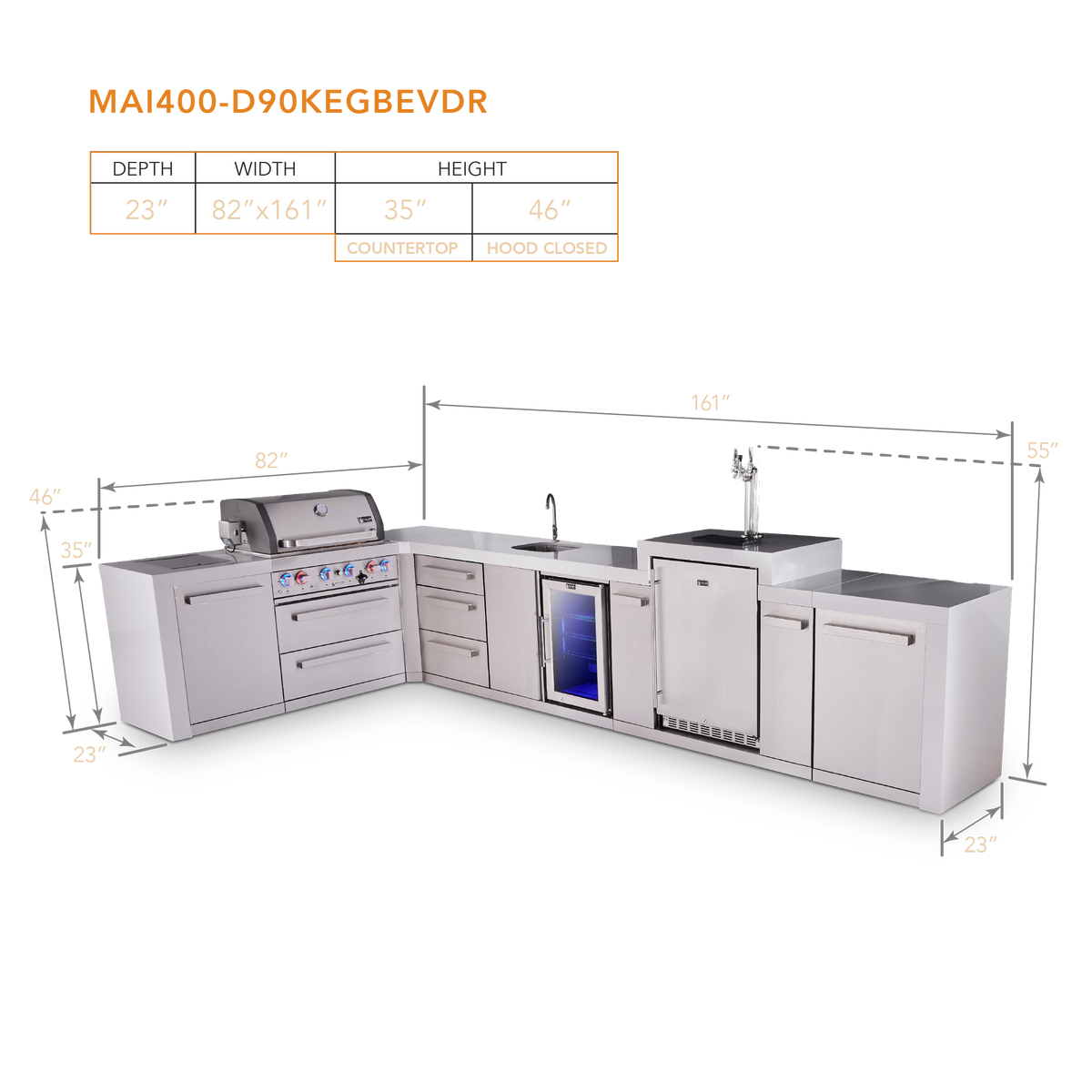 Mont Alpi MAi400-D90KEGBEVDR dimensions