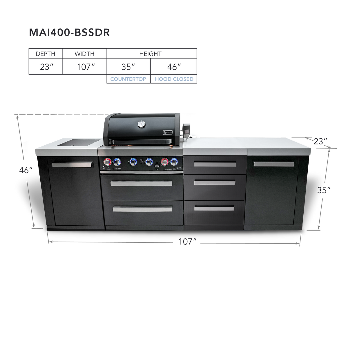 Mont Alpi MAi400-BSSDR dimensions
