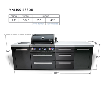 Mont Alpi MAi400-BSSDR dimensions