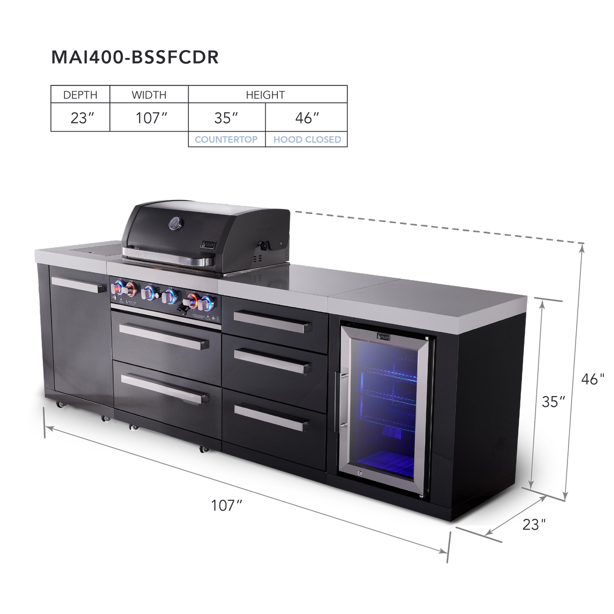 Mont Alpi MAi400-BSSFCDR dimensions