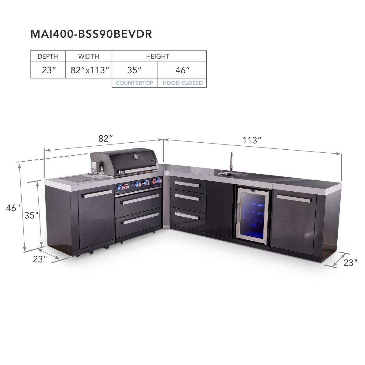 Mont Alpi MAi400-BSS90BEVDR dimensions