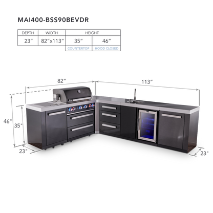 Mont Alpi MAi400-BSS90BEVDR dimensions