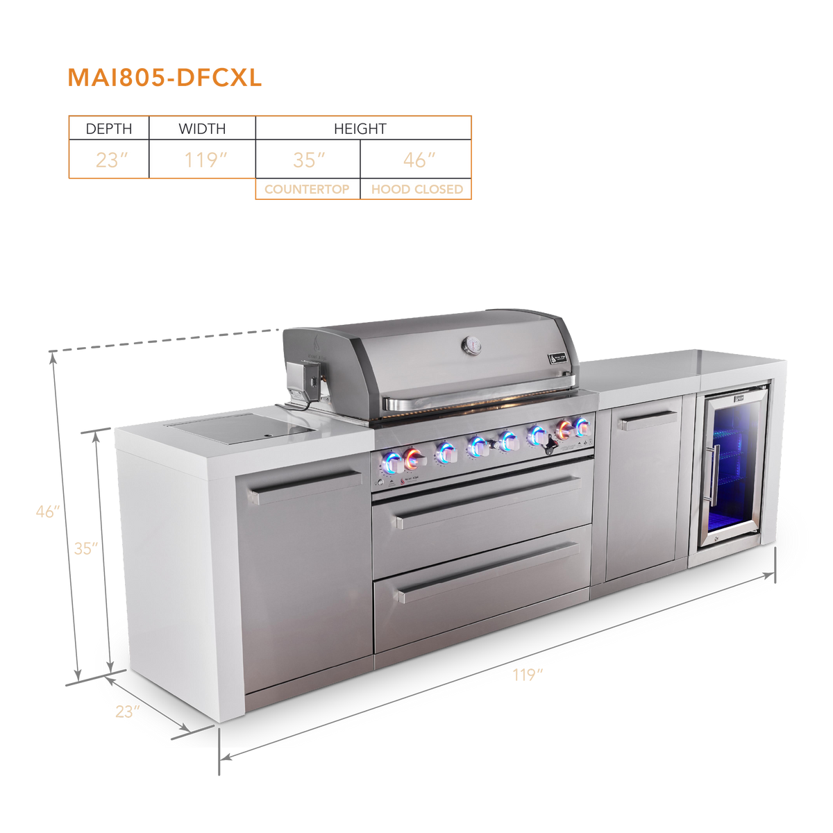 Mont Alpi MAi805-DFCXL dimensions