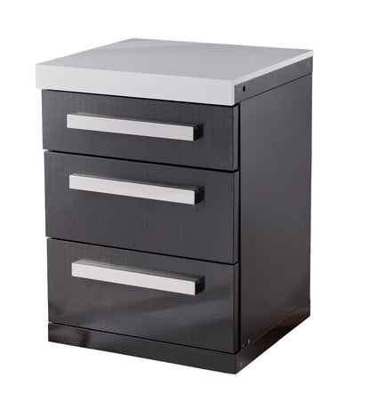 Mont Alpi Black Stainless Steel Extra Drawer Cabinet