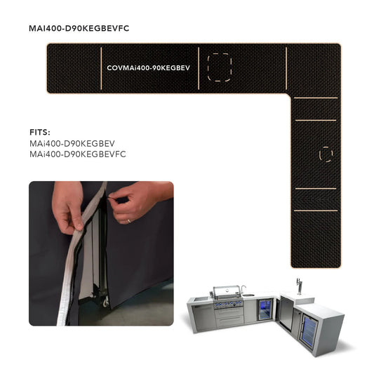 Mont Alpi Cover for 400 Island with a 90 Degree Corner, Kegerator and Beverage Center