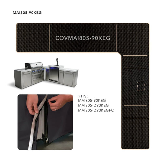 Mont Alpi Cover for 805 Island with a 90 Degree Corner and Kegerator