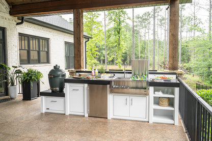 Stoll Industries custom outdoor kitchen in Endura White finish