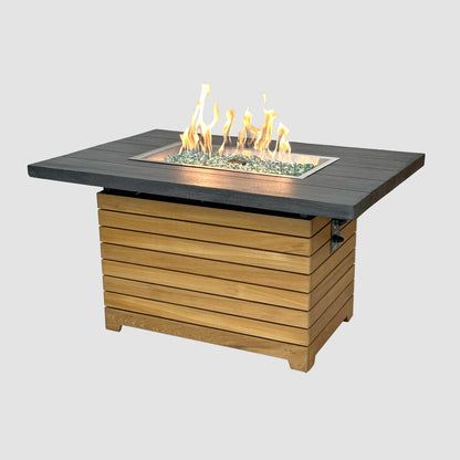 Darien Rectangular Gas Fire Pit Table