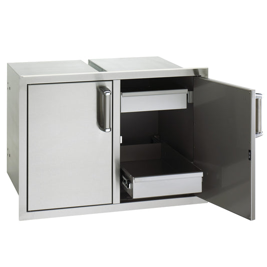 Flush Double Doors with Dual Drawers