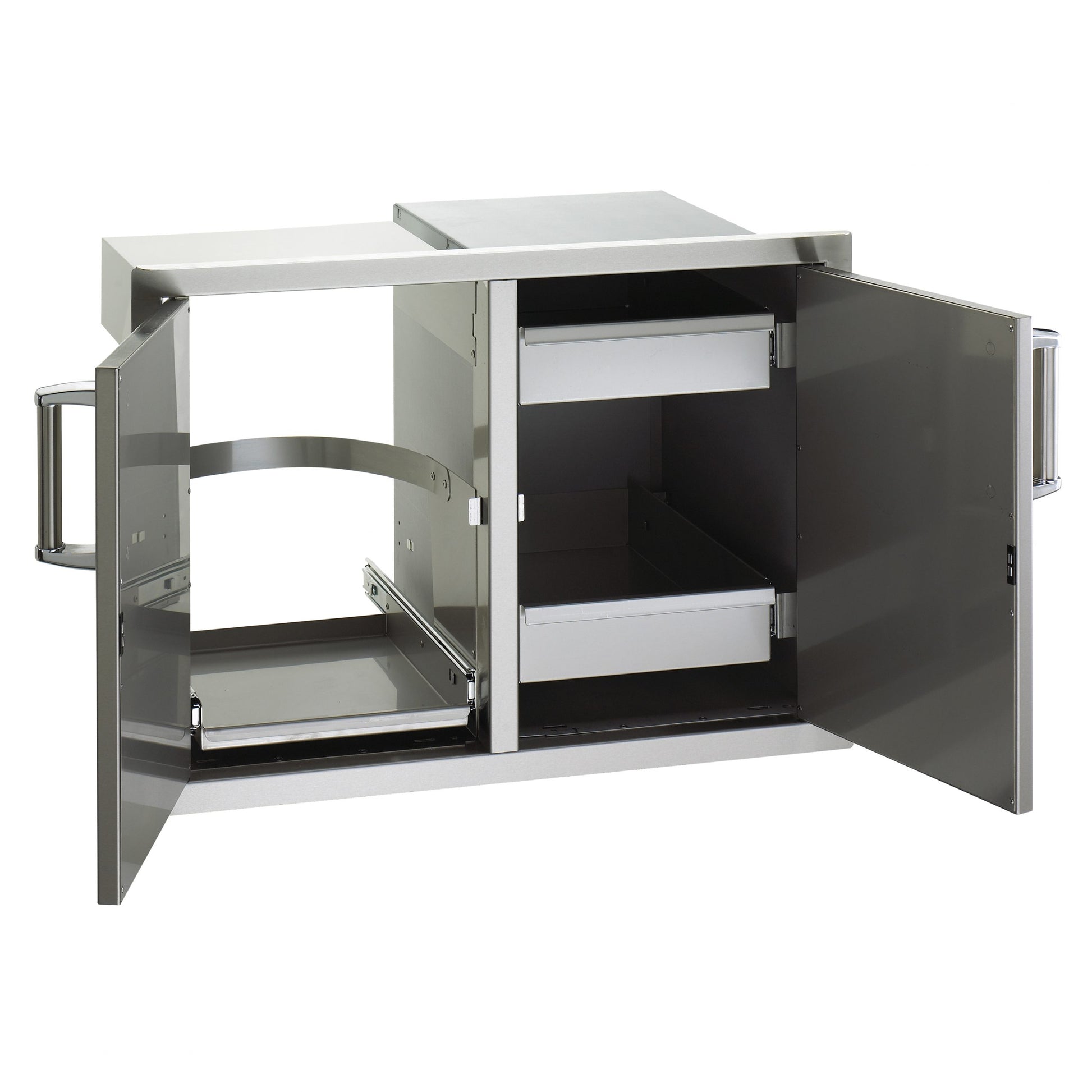 Double Doors with Trash Tray & Dual Drawers