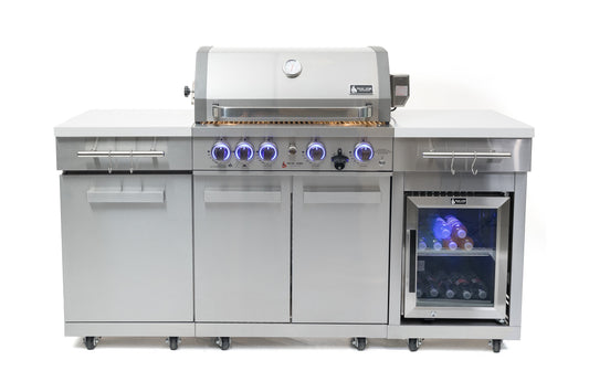 Mont Alpi Compact Series Outdoor Grill – Rotisserie + Fridge Cabinet