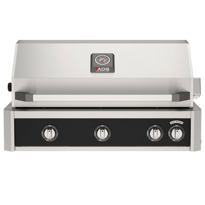 AOG 36" L-Series Built-In Gas Grill with optional Black accent color panel (sold separately)
