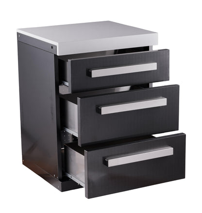 Mont Alpi Black Stainless Steel Extra Drawer Cabinet
